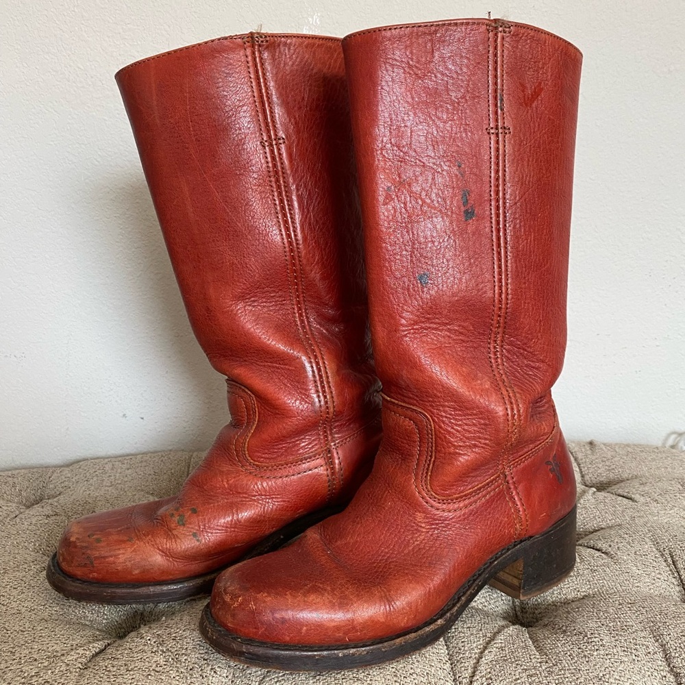 Frye Campus Cherry Leather Boots